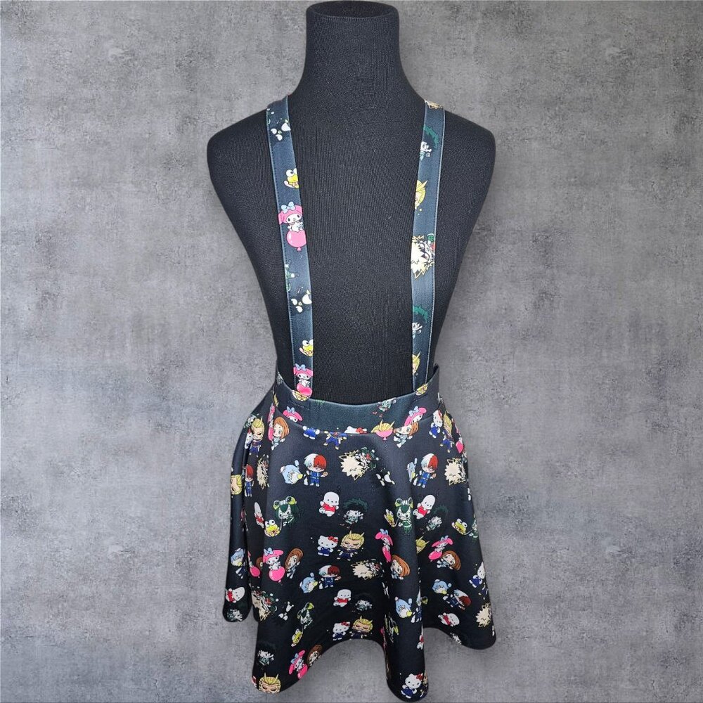 My Hero Academia X Hello Kitty and Friends Hot Topic Suspender Skater Skirt SZ S